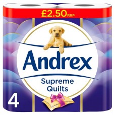 Andrex Supreme Quilts Toilet Tissue 4 Rolls